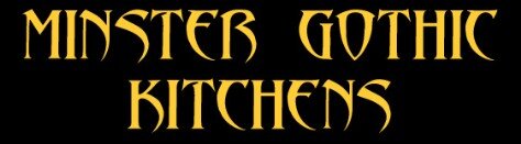 Banner saying MINSTER GOTHIC KITCHENS