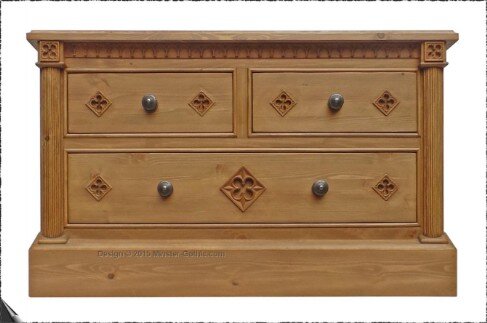 Minster Gothic Classic Chest 2 over 1 Chest of Drawers. 