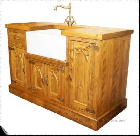 Minster Gothic Rustic Kitchen Belfast Sink Unit. Click on the photo for a larger image