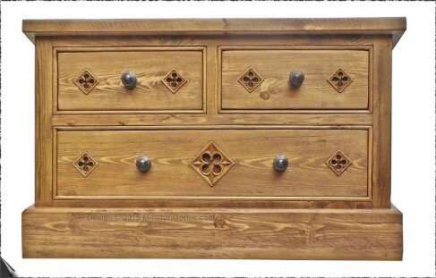 Minster Gothic Rustic "Aspinall"  Chest of Drawers. (2 over 1)