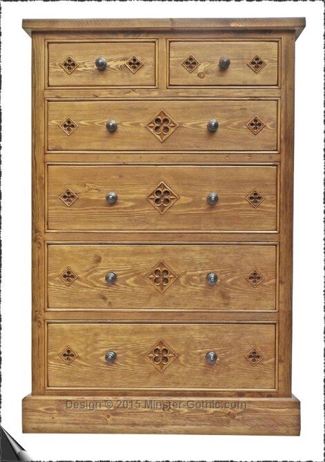 Minster Gothic Rustic "Aspinall"  Chest of Drawers  (2 over 4)