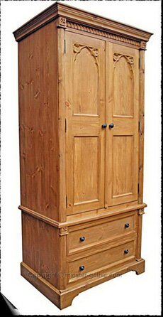 Minster Gothic 2-Door, 2-Drawer Wardrobe