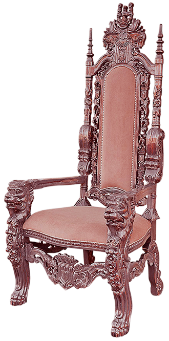 Hand-Carved Throne Chair 
