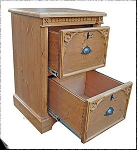 Minster-Gothic 2-Drawer Filing Cabinet, Design #2 (Ornate)
