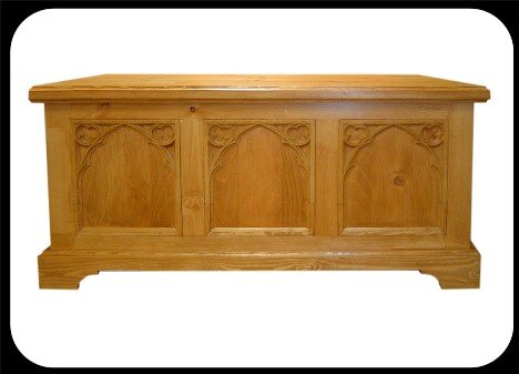 Minster Gothic Blanket / Storage / Toy Box Stained to Antique Oak