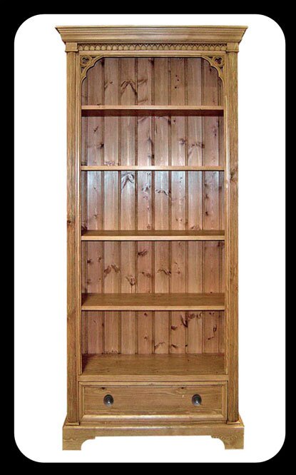 Minster Gothic Bookcase with Drawer