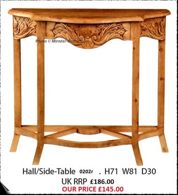 KeenPine Classics Shaped Hall / Side Table #0202r