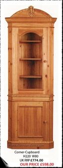 KeenPine Classics 1-Door Corner Cupboard/Display #338