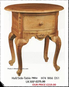 KeenPine Classics Oval Hall / Side / Lamp / Wine Table #7901r